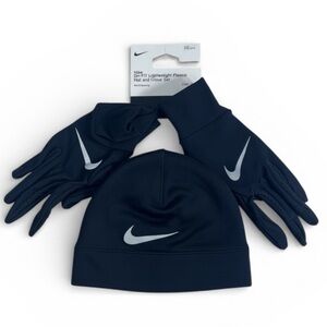 Nike Dri-Fit Lightweight Fleece Hat And Gloves Set Running Men’s Size S/M New